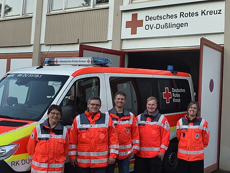 Die neuen Aktiven im DRK OV Dußlingen (von links): Magdalene, Tobias, Sebastian, Gerson und Anna